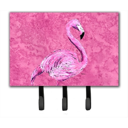 Carolines Treasures 6 x 9 In. Flamingo on Pink Leash or Key Holder 8875TH68